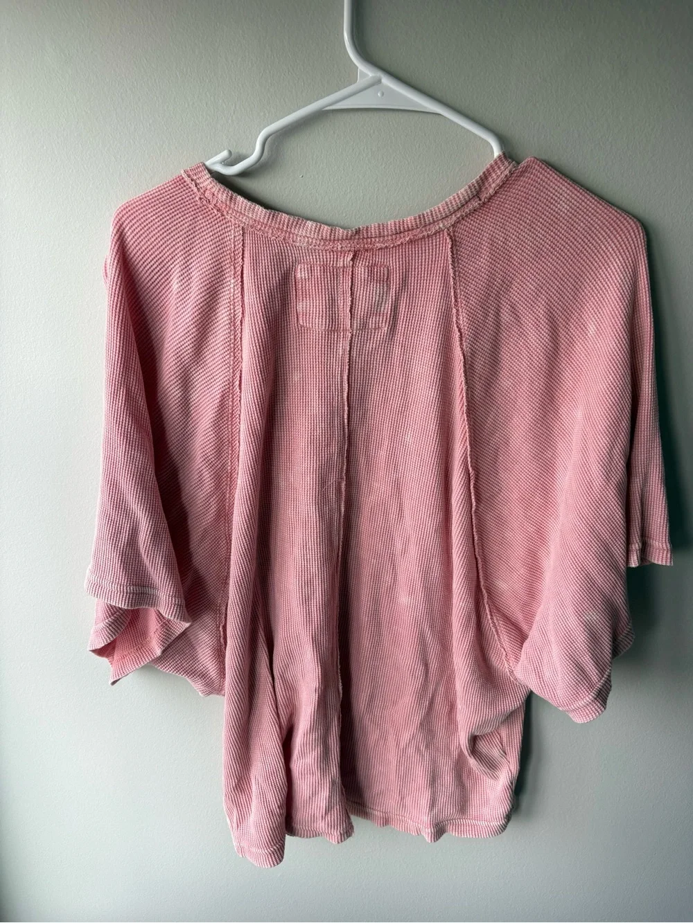 Free People Dusty Pink Raglan Short Sleeve Thermal Top